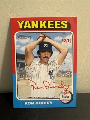 2024 Topps Heritage #ROA-RG Ron Guidry Real One Autógrafo Tinta Roja/75 Automático Foto 1 de 2