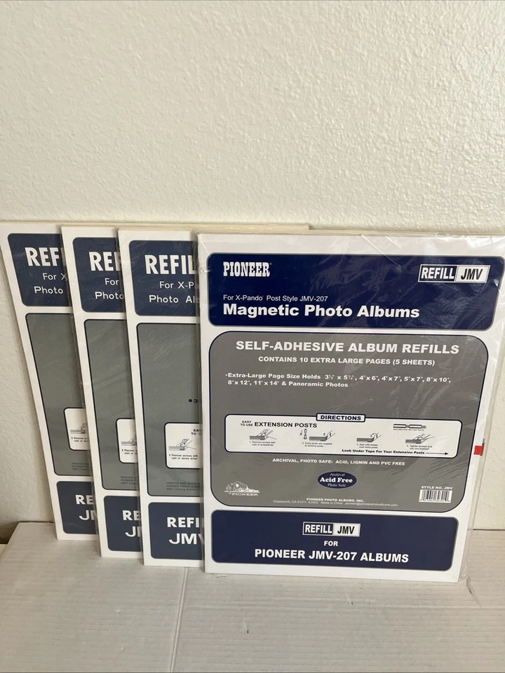 Pioneer Magnetic Photo Album Refill 12 X 16.5 Jmv-207 X-pando Post 10 Pgs 5 Shts