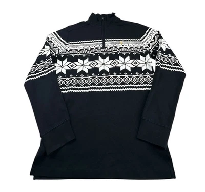 Polo Ralph Lauren Suéter Niños Grande 14-16 Negro Cuarto Cremallera Fair Isle Copo de Nieve Foto 1 de 4