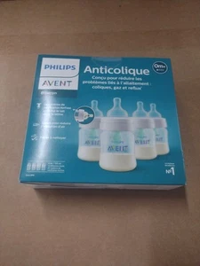 Philips Avent Anti-Colic 4 Unzen Babyflaschen 4 Stück BPA frei transparent UNBENUTZT 0mo+🔵 - Bild 1 von 3