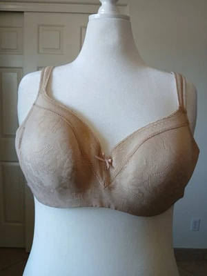 Cacique 244398 Modern Lace Lightly Lined Balconette Bra 42C Beige - Image 1 of 4