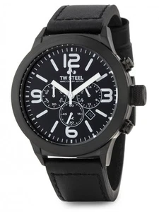 TW Steel Marc Coblen Edition mit Lederband Chronograph Datum 45 MM Black TWMC42 - Picture 1 of 1