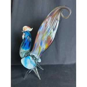 Vintage Murano-Stil mundgeblasene Glas Hahn Figur 11,75" - Bild 1 von 7