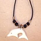 NEW BONE DOLPHIN ROPE NECKLACE unique jewelry collectors dolphins pendant rope
