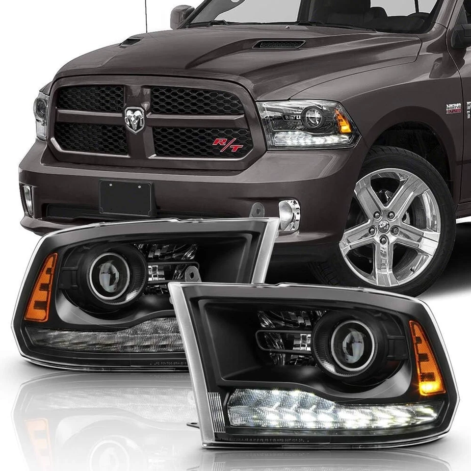 For 2013-2018 Dodge Ram 1500 2500 3500 Projector Headlights Left+Right Pair - Image 1 of 4