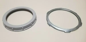 Conector de plástico de 4" buje y tuerca de bloqueo galvanizada - Imagen 1 de 2