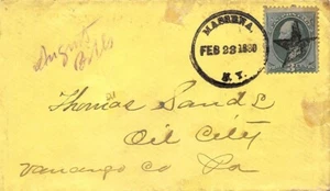 Massena NY 1888 Fancy Star Cancel Cover - Picture 1 of 2