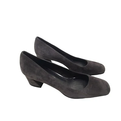 Stuart Weitzman Women’s Suede Heels Gray Size 8.5 Classic Dress Pumps Shoes - Изображение 1 из 4