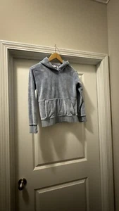 Athleta Girl Plush Hoodie Sweatshirt Very Soft Size L 12 Light Blue EUC - Picture 1 of 5