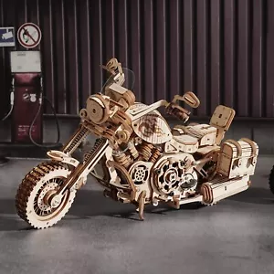 ROKR 1:8 Scale Motorcycle Model Mechanical 3D Wooden Puzzle DIY Toy Xmas Gift - Picture 1 of 10