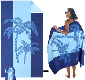 Large Beach Towel, 71" X 39" Oversized Lightweight Compact Quick Dry Sand Free T - Picture 1 of 6