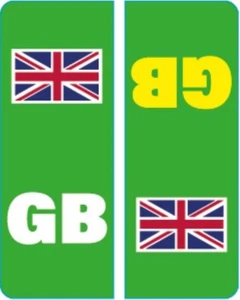 UK GREEN EV NUMBER PLATE STICKER GB UNION JACK FLAG CAR VAN TRUCK - EVPLATE01 - Picture 1 of 1
