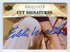 Eddie Mathews 2011 Sp Legendary Exquisite Cuts 3/4 Cut Signatures Auto Autograph