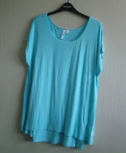 Ladies Rainbow Layered stretch Jersey tunic top size 16 colour Aqua - Picture 1 of 4