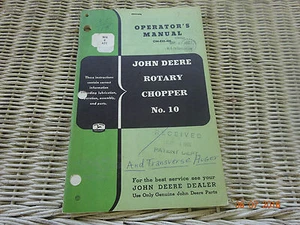 John Deere Operators Manual OM-E22-455 Rotary Chopper No 10 - Picture 1 of 1