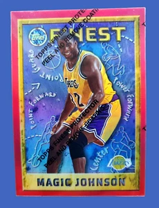 1995-96 Topps Finest Refractor Magic Johnson Basketball Card #252 W/Coating Film - Picture 1 of 12