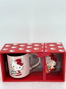 Juego de tazas y adornos de Navidad Hello Kitty hecho a mano pintado a mano caja roja - Imagen 1 de 5