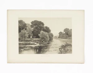 E.C. Rost "The Crossing Place" Etching Print 1891 Copyrighted by Gebbie & Co. - Imagen 1 de 12