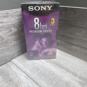 Sony T-160 Standard Grade 8 HR VHS Blank Tapes - Pack of 3. FREE SHIPPING - Picture 1 of 6
