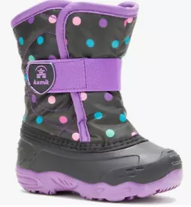 Kamik Kids Snowbug 6 (Toddler/Little Kid) 1025(Black/Purple) Girls Shoes US 11 - Picture 1 of 4