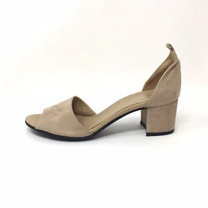 Sandalias de salón Fabianelli beige gamuza tacón de bloque talla 11 NUEVAS hechas en Italia - Imagen 1 de 10