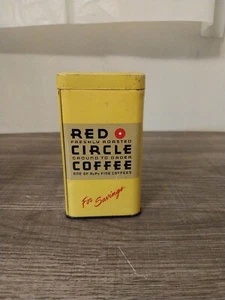 Vintage A&P Red Circle Advertising Coffee Tin Coin Bank Savings Promo Tin 1950s - Picture 1 of 13