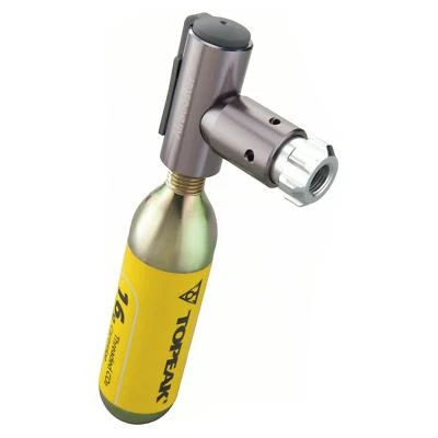 Topeak Air Booster CO2 Inflator Pumpe Fahrrad Presta Schrader Alu +1 Patrone  - Bild 1 von 4