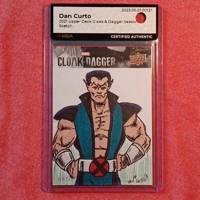 Upper Deck Cloak & Dagger: Marvel Sketch Card 1/1  Dan Curto Auto MBA Authentic - Image 1 of 2