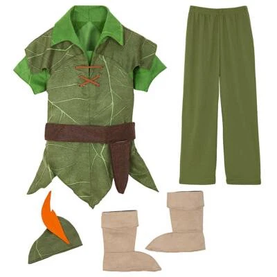 NUEVO CON ETIQUETAS Disney Store Peter Pan Niños Disfraz Chaqueta Pantalones Bota Cubierta 4,5/6,7/8,9/10 Foto 1 de 4