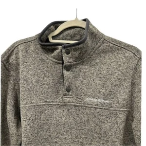Eddie Bauer Herren Radiator Fleece Snap Mock Pullover meliert grau Sweater Gr. L - Bild 1 von 8