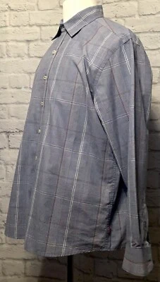 IZOD Long Sleeve Mens Shirt XL/XG Slim Fit Dress or Casual Blue/White/Red Plaid - Image 1 of 4