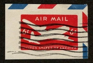 US 1950 #UC18a Air Mail 6c Die 2 Carmine Skymaster XF Cut Square - Picture 1 of 3