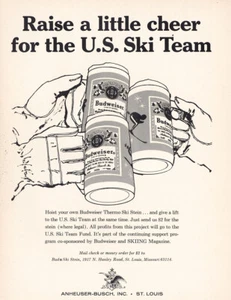 1969 Budweiser Beer: Raise Little Cheer US Ski Team Vintage Print Ad - Picture 1 of 1
