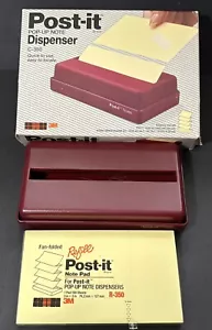 3M Post-it Pop-Up Note Dispenser C-350 With 1 Pad Of R-350 (100 Sheets) Burgundy - Picture 1 of 6