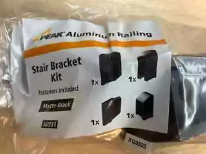 Peak Aluminum Railing 36931 3" H x 2" W Matte Black Stair Bracket Kit for 36" - Picture 1 of 2