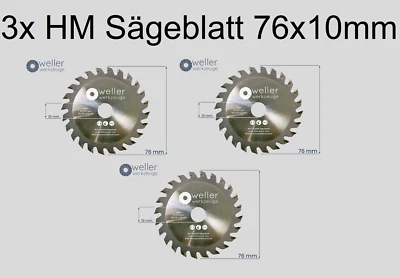 3er Pack,Holz-Kunststoff Ne Metalle Sägeblatt Trennscheibe Säge 12V Ø 76x10mm - Bild 1 von 4