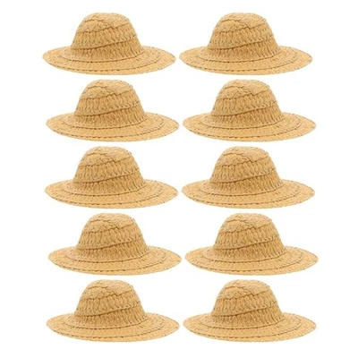 Mini sombreros de paja DECHOUS 10 piezas: pequeños sombreros de paja para tejer para manualidades mini muñecas... Foto 1 de 4