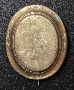 Antike viktorianische Trauernadel 1,5 Zoll um 1800 graviert geschnitzt Taille d'Epargne - Bild 1 von 18