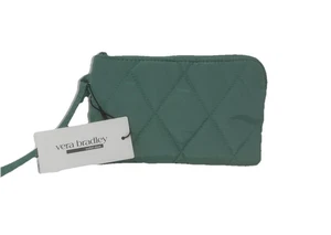 NWT Vera Bradley Essential Zip Wristlet Beryl Green Quilted - Picture 1 of 6