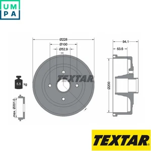 2x BRAKE DRUM 94024200 FOR OPEL CORSA/Hatchback/Van TIGRA/TwinTop 1.7L 4cyl 1.0L - Picture 1 of 8