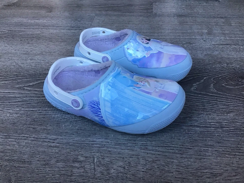 Crocs Disney Frozen 2 Elsa Forrado Aislado Invierno Zapatos Niños Niñas Talla J 2 Foto 1 de 4
