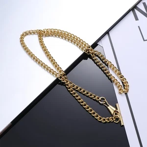 Classic Metal Plated Pocket Watch Chain Jean Belt Chain Watch Holder Decoration - Picture 1 of 11