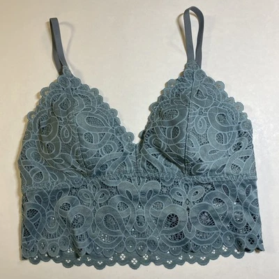 Bralette de encaje verde azulado Gilly Hicks Hollister talla M nuevo con etiquetas correas ajustables Foto 1 de 4