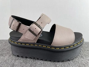 Dr. Martens Voss Quad Leather Platform Sandals Vintage Taupe Women's Size 7 NEW - Picture 1 of 7