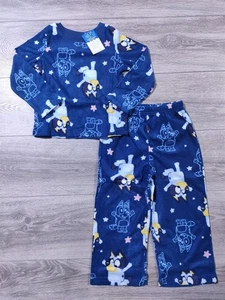 Bluey Schlafanzug 4T Kleinkind Jungen Mädchen blau Fleece Shirt Hose PJ Geschenkset - Bild 1 von 4