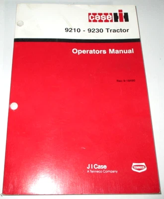 Case IH 9210 9230 Tractor Operators Maintenance Manual 9-18490 10-90 ORIGINAL! - Image 1 of 3