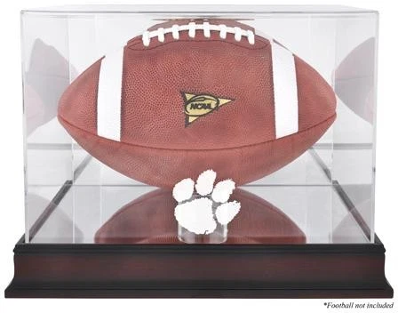 Clemson Tigers Mahogany Base Logo Football Case w/Mirror Back - Image 1 of 1