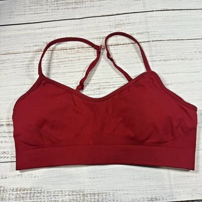 Sujetador Athleta Renew rojo correas ajustables se puede convertir en espalda deportiva pequeño Foto 1 de 4