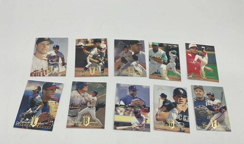 1994 Fleer Flair 棒球 10 张卡套装 Puckett Thome Fielder Girardi MLB — 第 1/4 张图片