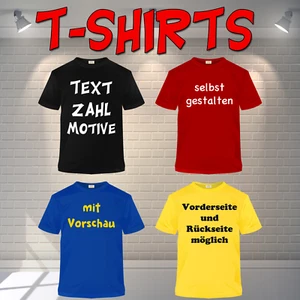 👕 T-SHIRT - MIT WUNSCHTEXT SELBST GESTALTEN - DRUCK auf beide Seiten möglich 👕 - Bild 1 von 5